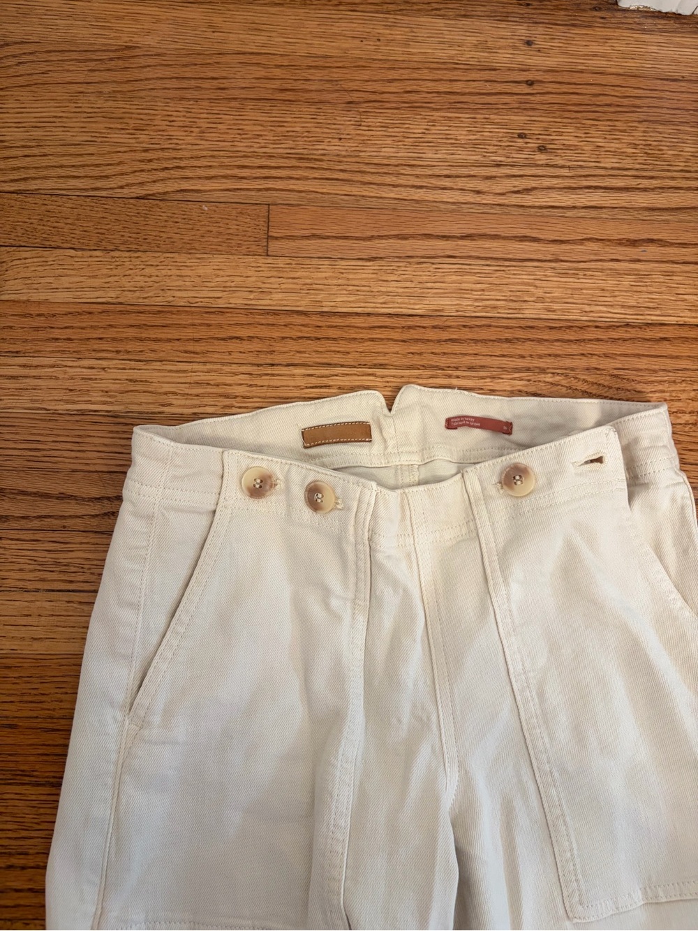 Pilcro Wide-Leg High-Rise Pants in Cream - Picture 2 of 6